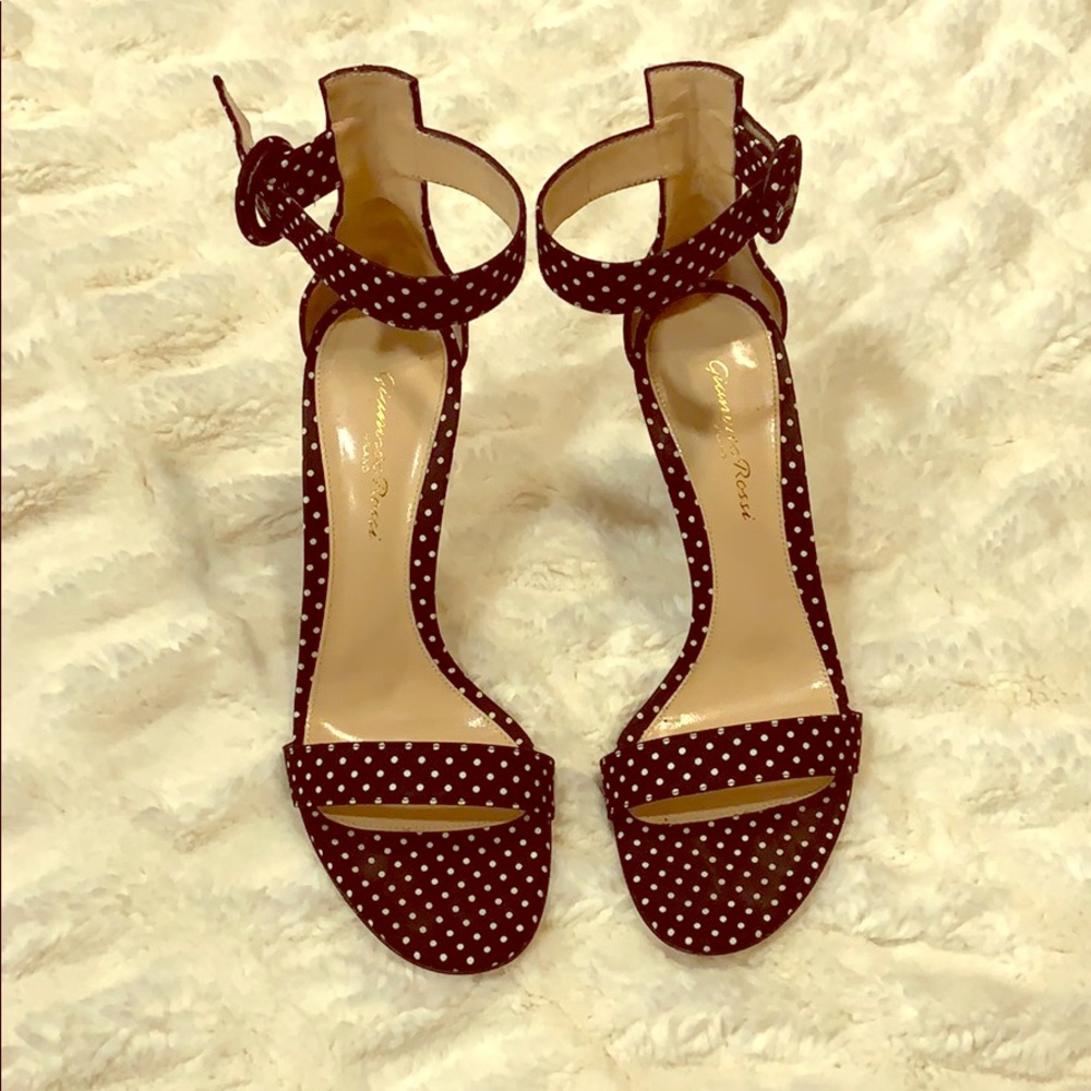 Gianvito Rossi Polka Dot satin sandals